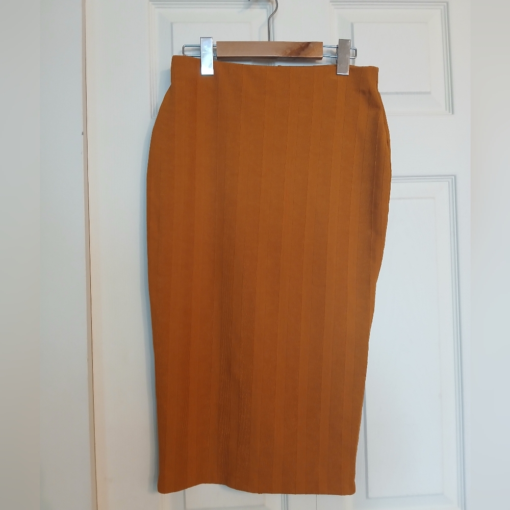 Zara Mustard Midi Skirt Size Small